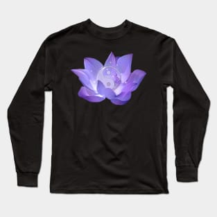 Very Peri Lotus and Yin Yang Long Sleeve T-Shirt